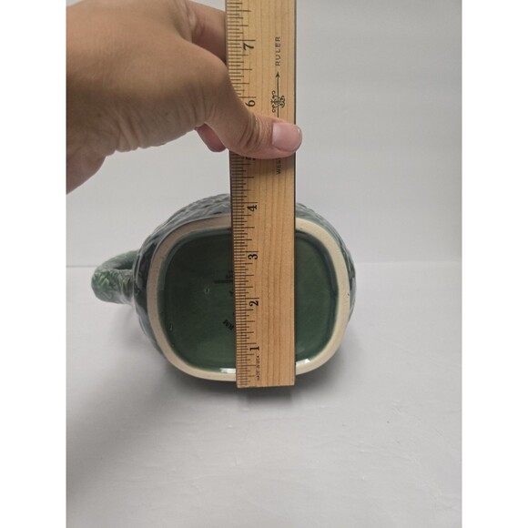 Vintage Beaver Farm Pottery Floral Green Water Pitcher  Iced Tea Floral Design - Picture 11 of 11